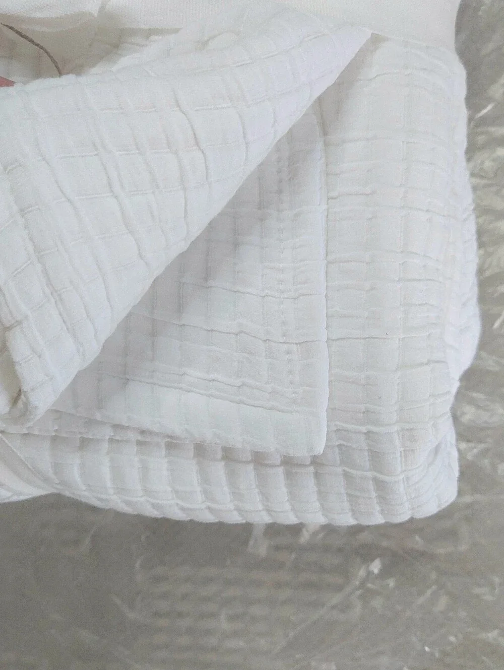 NWT! Quince Organic Cotton White Ribbed Coverlet & 1 Sham! Twin (631)